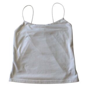 Gaze Crop Top Women Juniors XS White Basic Under Jacket Elastic Stripes‎